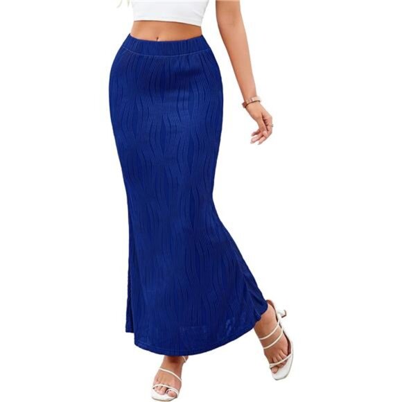 Elegant Maxi Skirts for Women Blue - Picture 1 of 6